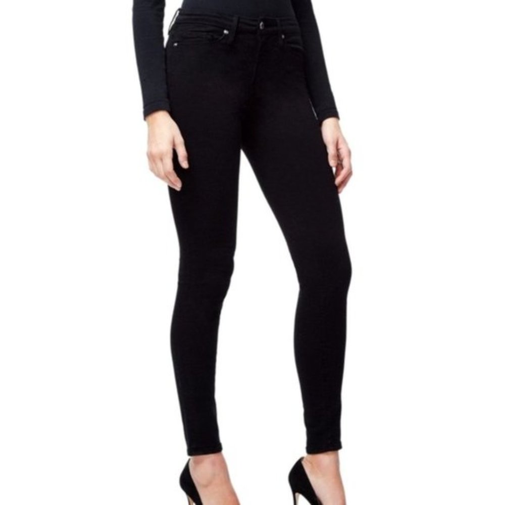 Good American Good Legs Skinny Sculping Super Stretch Denim Jean Black NWT